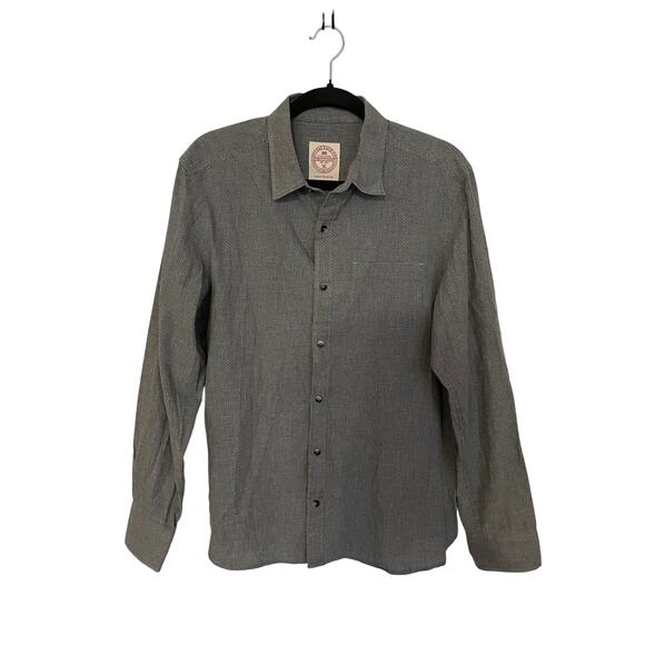 Fat Face Mens Medium Button Up Shirt All Cotton Gray Unique Buttons Long Sleeve - Picture 1 of 10